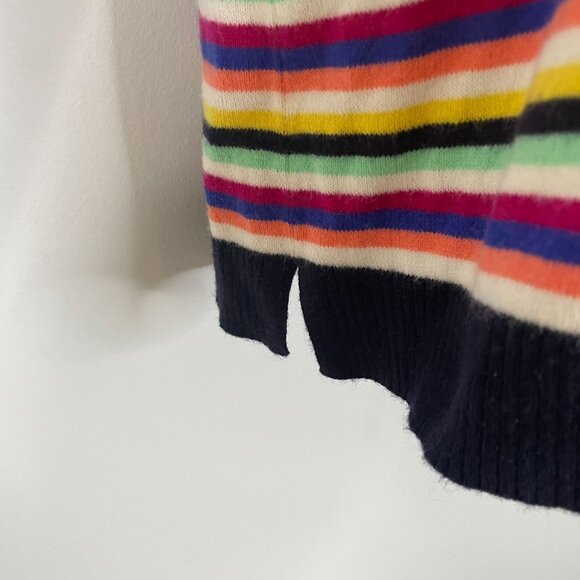Talbots Womens Preppy Casual Wool Blend Sweater Large Rainbow Striped Pullover - Picture 5 of 8